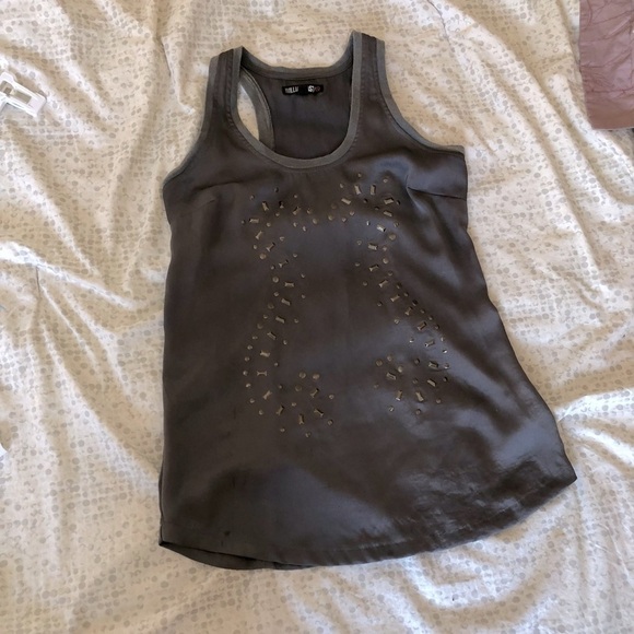 𝅺⭐️2 FOR $20⭐️ William Rast grey satin racer back blouse - Picture 7 of 9